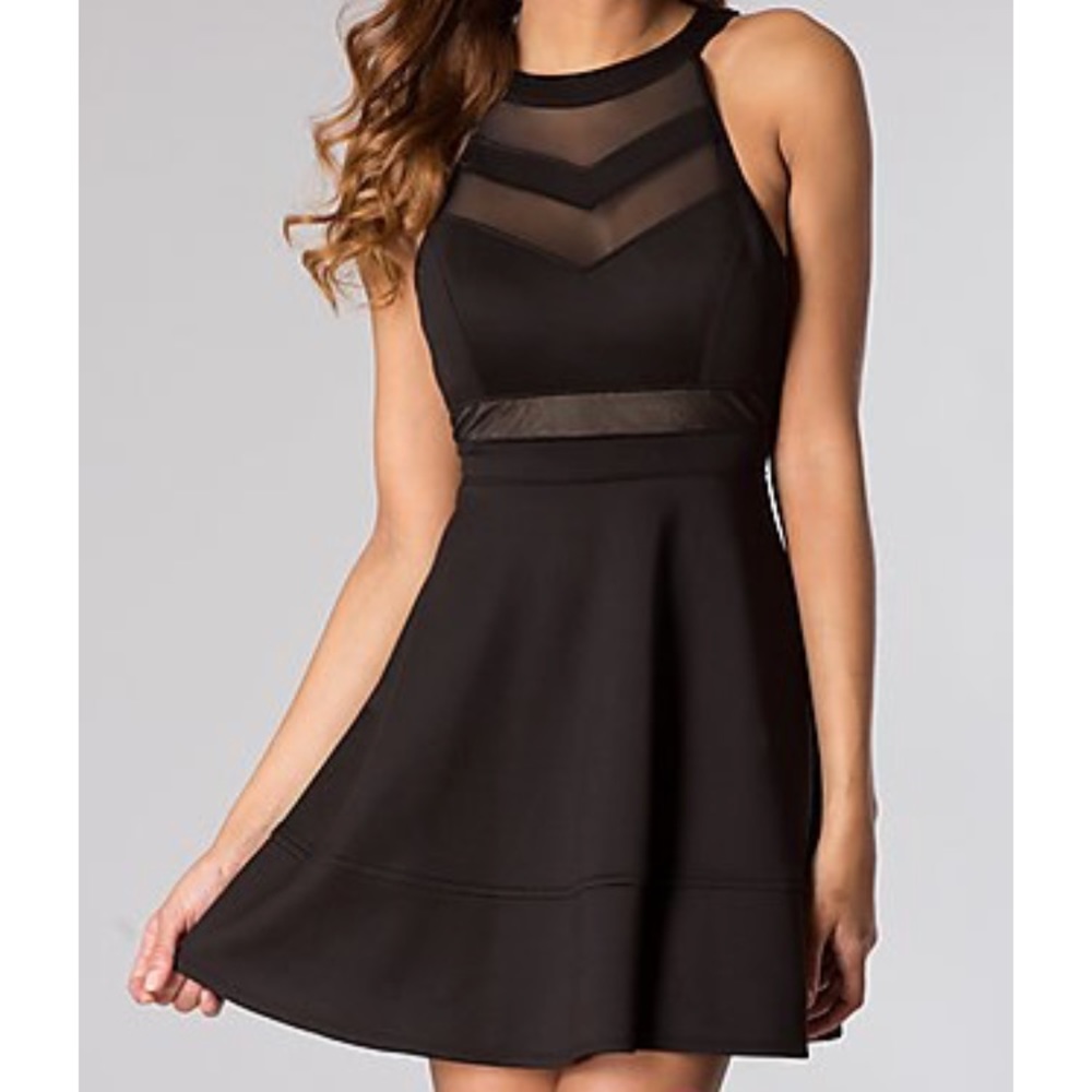 Emerald Sundae Black Fit and Flare Dress